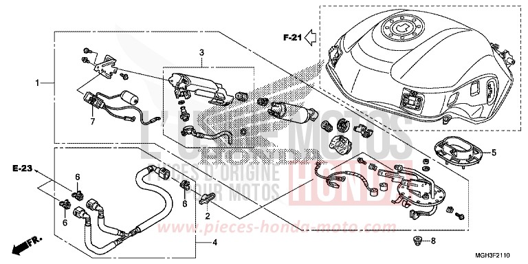 FUEL PUMP for VFR1200X Dual Clutch DEGITAL SILVER METALLIC (NHA30) from 2012